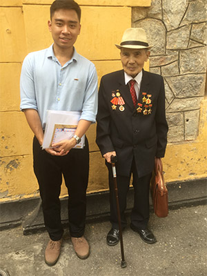 Here is a picture I took in 2019 in Hanoi in front of the Maison Centrale, the French colonial prison, of a former prisoner and his grandson