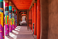 Colorful pillars at Plaza arts district