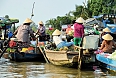 Floating market in Mekong Delta