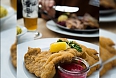 Schnitzel and beer, two of Justin's favourite things